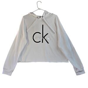 Calvin Klein Jeans Cropped White Hoodie Women's Size L
